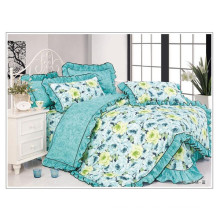 100 Cotton Princess Bed Set Duvet Cover with Floral Handmade Patchwork Bedskirt